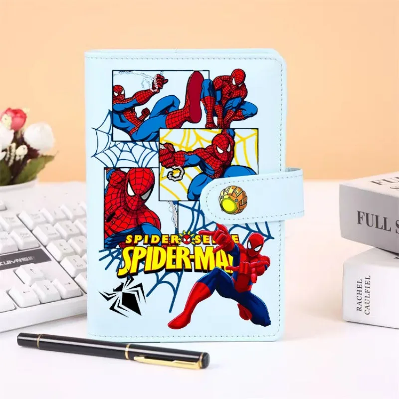 Marvel Spiderman Peripheral Movies Creative Portable Diary PU Metal Magnetic Buckle Student Living Page Notepad Gift Wholesale