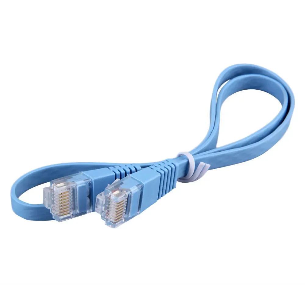 Imagem -03 - Cabo Flat Ethernet Network Cat6 Patch Cabo Cabo Lan Cor Azul Cat6 5m 10m 20m 30m 20cm