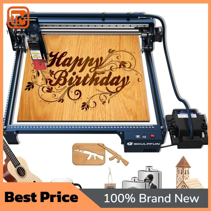 【Best Selling】 S30 Automatic Air-assist Engraver Cutting Laser Engraving Machine For Carving Metal Wood Stainless Leather