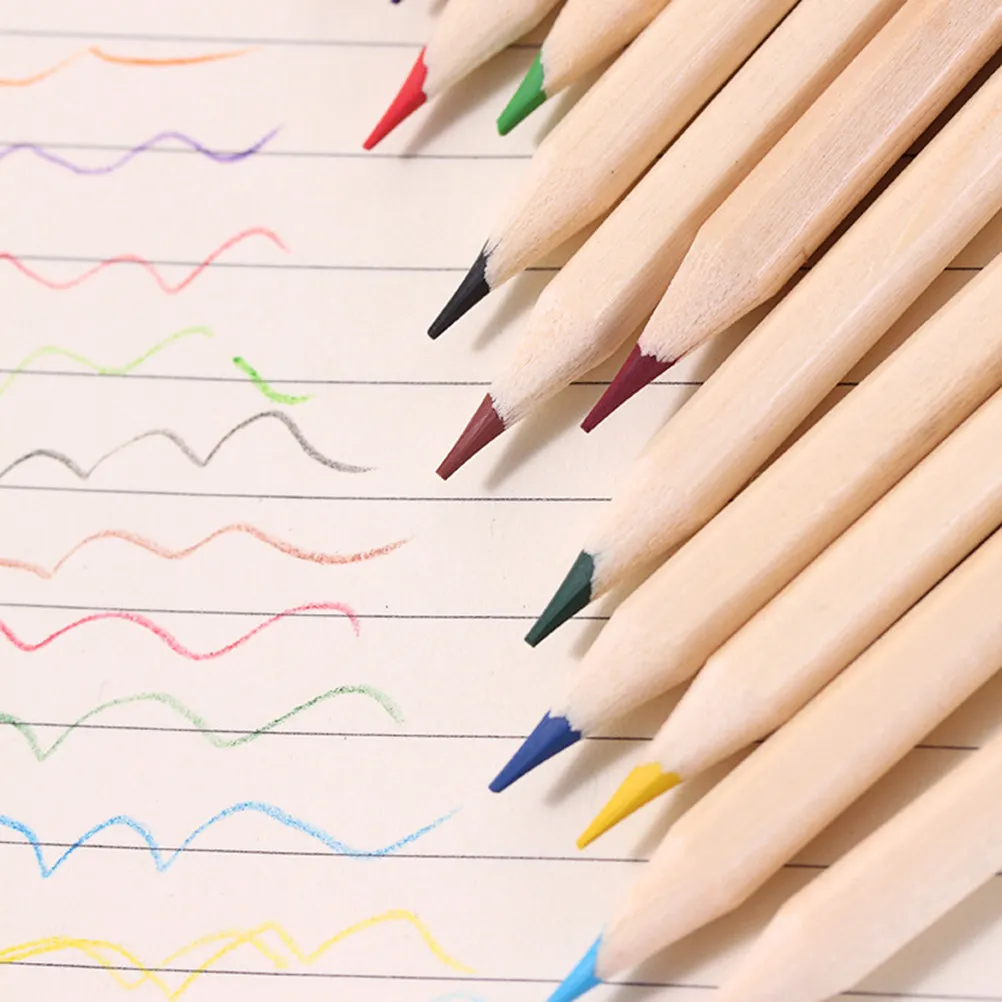 

Набор цветных карандашей, 12 шт., нетоксичные деревянные цветные карандаши для рисования, скетчинга, искусства, с прочным наконечником, портативный футляр, набор цветных карандашей