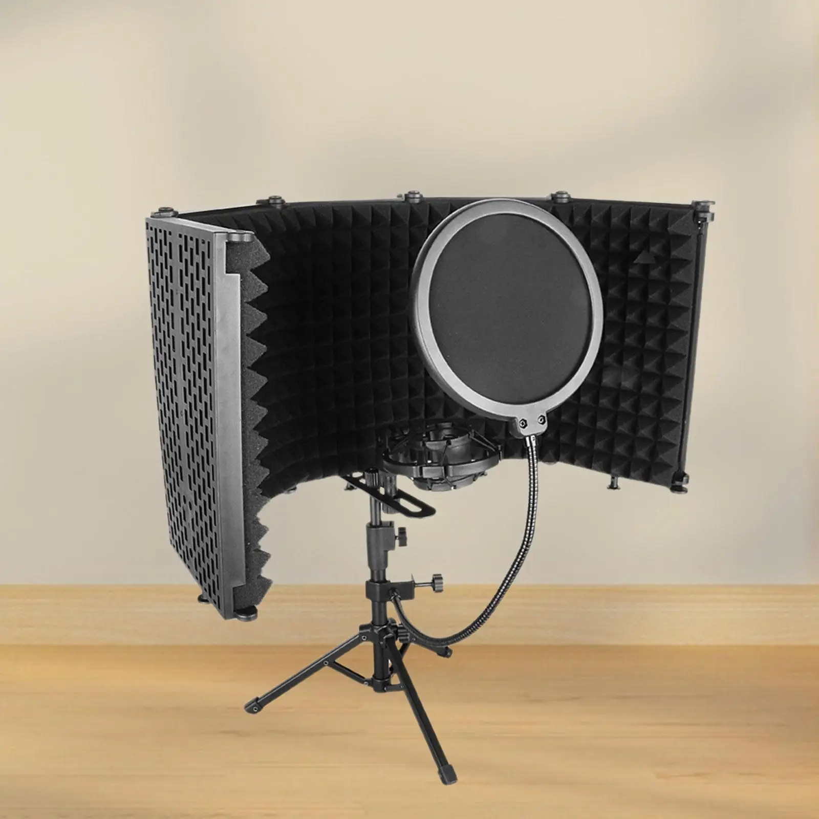 

Microphone Isolation Shield 5 Panel Foldable with Tripod Stand