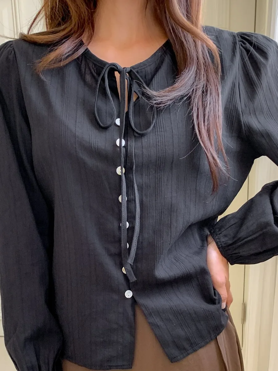 

Ele Lady's irt Chic Autumn Sle с поясом для похудения Высококачественный французский длинный све женский моющийся топ премиум-класса