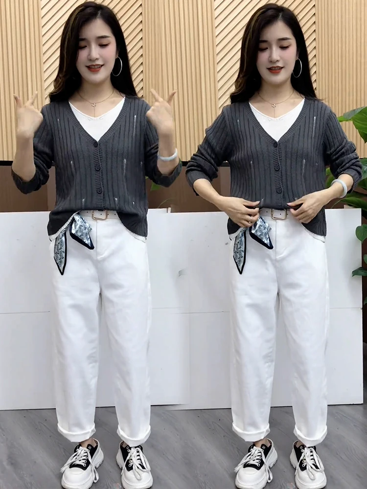 

Chic Knitted Sweater Women's Faionable Design Sensation Small Fraance Sle Autumn New Arrival Street Sle Top