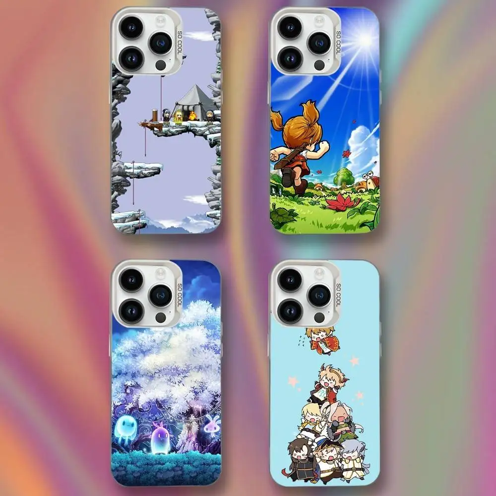 

Game M-Maplestorys Phone Case For iPhone 16,15,14,13,12,11,Mini,Pro,SE,XS,MAX White Matte Shockproof Cover