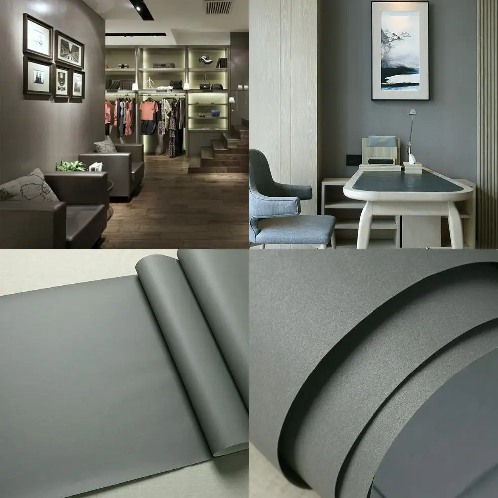 

Скандинавские однотонные нетканые ткани, современные простые серые обои с клеем для спальни, гостиной, фоновой стены