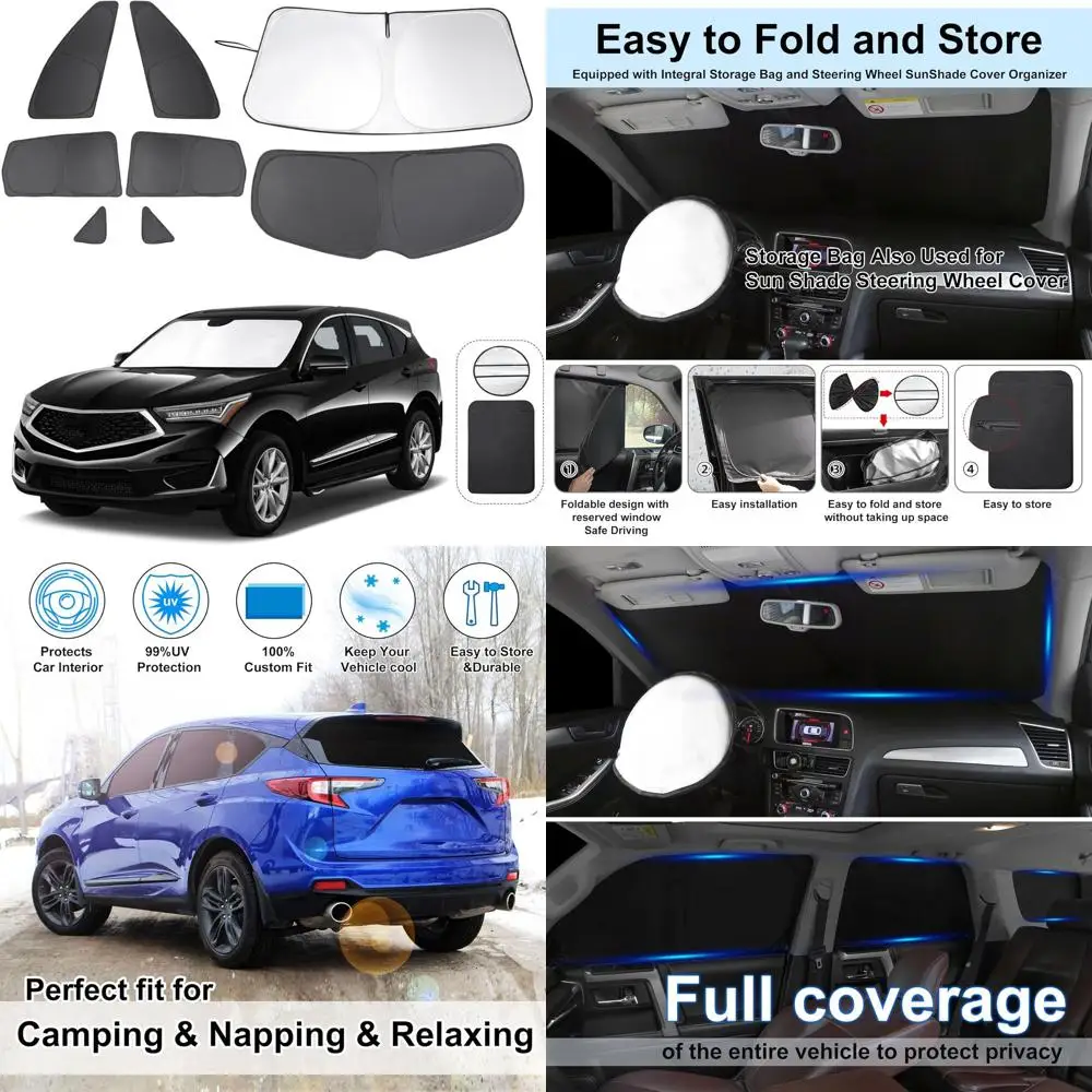 

Солнцезащитный козырек на лобовое стекло Custom Fit для Acura RDX 2019-2026 гг., складные чехлы от солнца, полная защита конфиденциальности и охлаждения