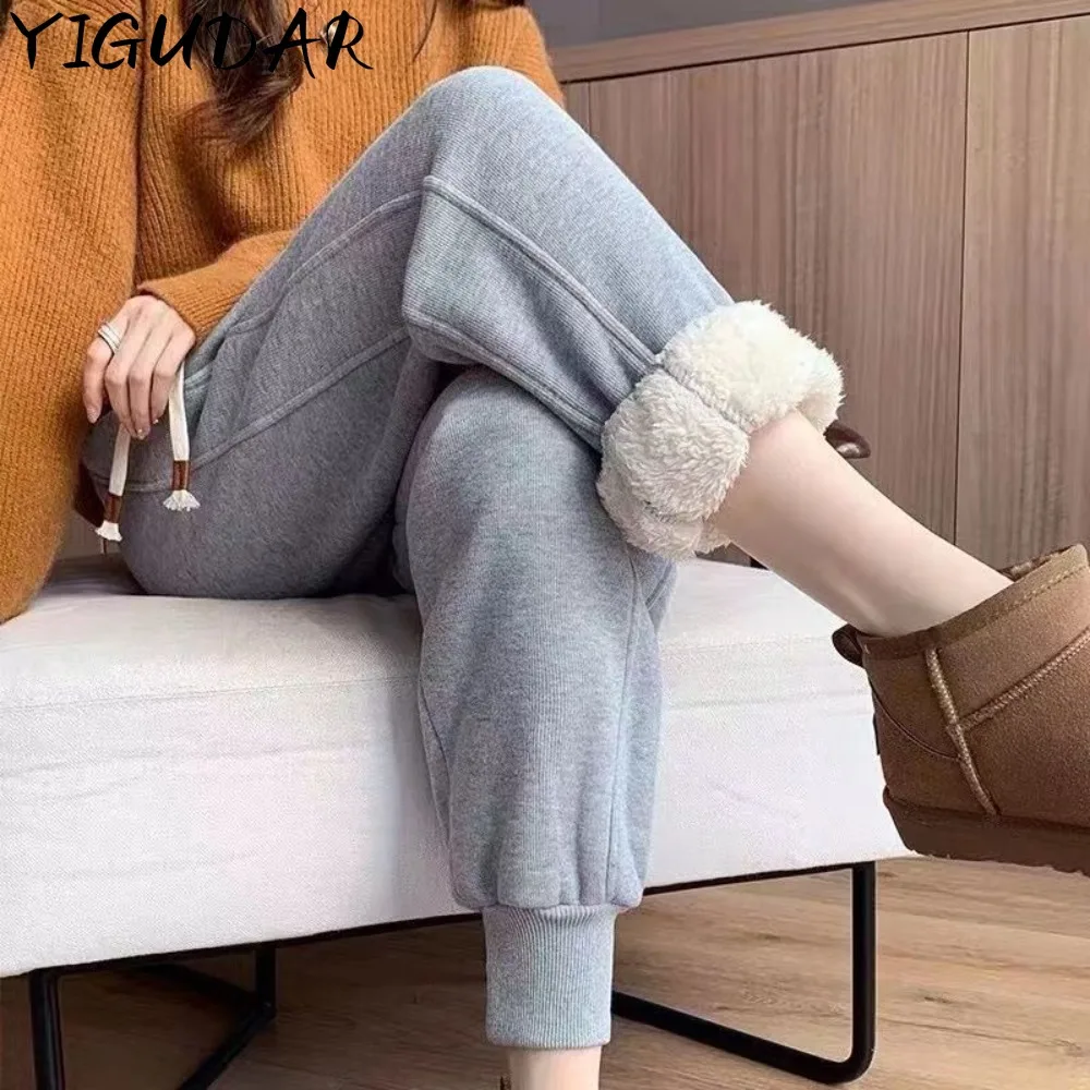 

Woman Causal Fashion Fleece Pant Female High Waist Baggy Sweatpants Running Jogging Ladies Sport Pants Trousers Women Pants