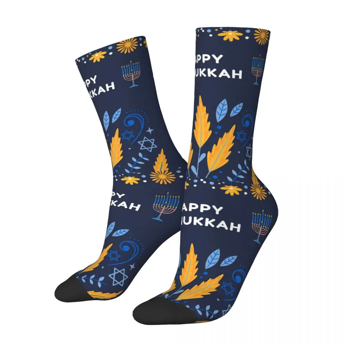 Hanukkah Jewish Festival Holiday Socks Men Women Polyester Religious Socks Spring Summer Autumn Winter Middle Tube Stockings