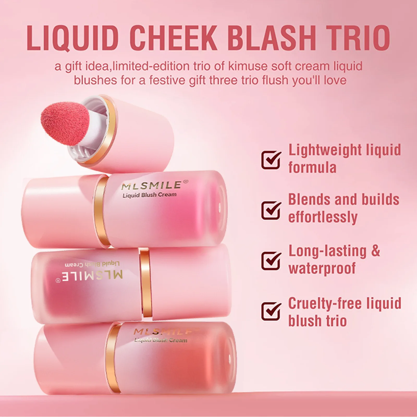 أحمر الخدود السائل المرطب طويل الأمد لون الوجه ماكياج طبيعي واضح الخد روج لامع متعدد الأغراض الشفاه أحمر الخدود مستحضرات التجميل #2