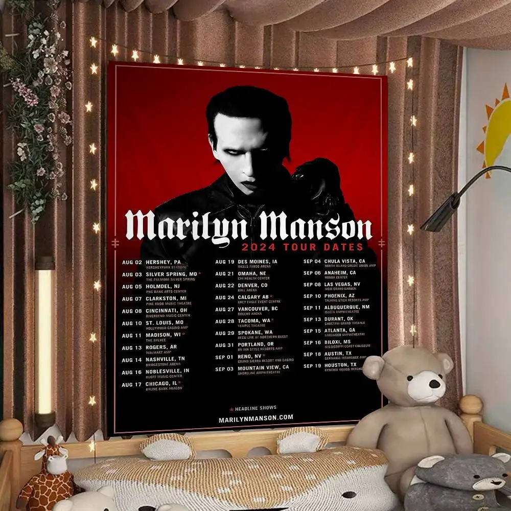 نسيج بوهيمي معلق من M-Marilyn M-Manson لغرفة المعيشة وديكور المنزل والنوم نسيج ياباني