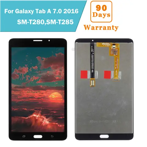 7 cali dla Samsung Galaxy Tab A 7.0 2016 SM-T280 SM-T285 T280 T285 Wyświetlacz LCD Ekran dotykowy Digitizer Montaż Tablet PC Części