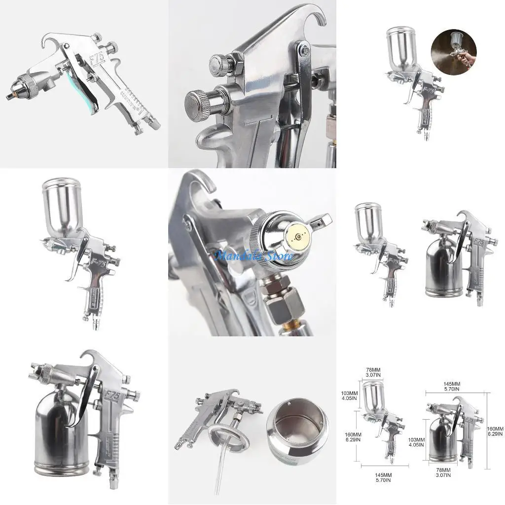 U2JC Pneumatic Sprayer Silver Anti-Rust Paint Sprayer Paint Machine With Nozzle Handle Tool Adjustable