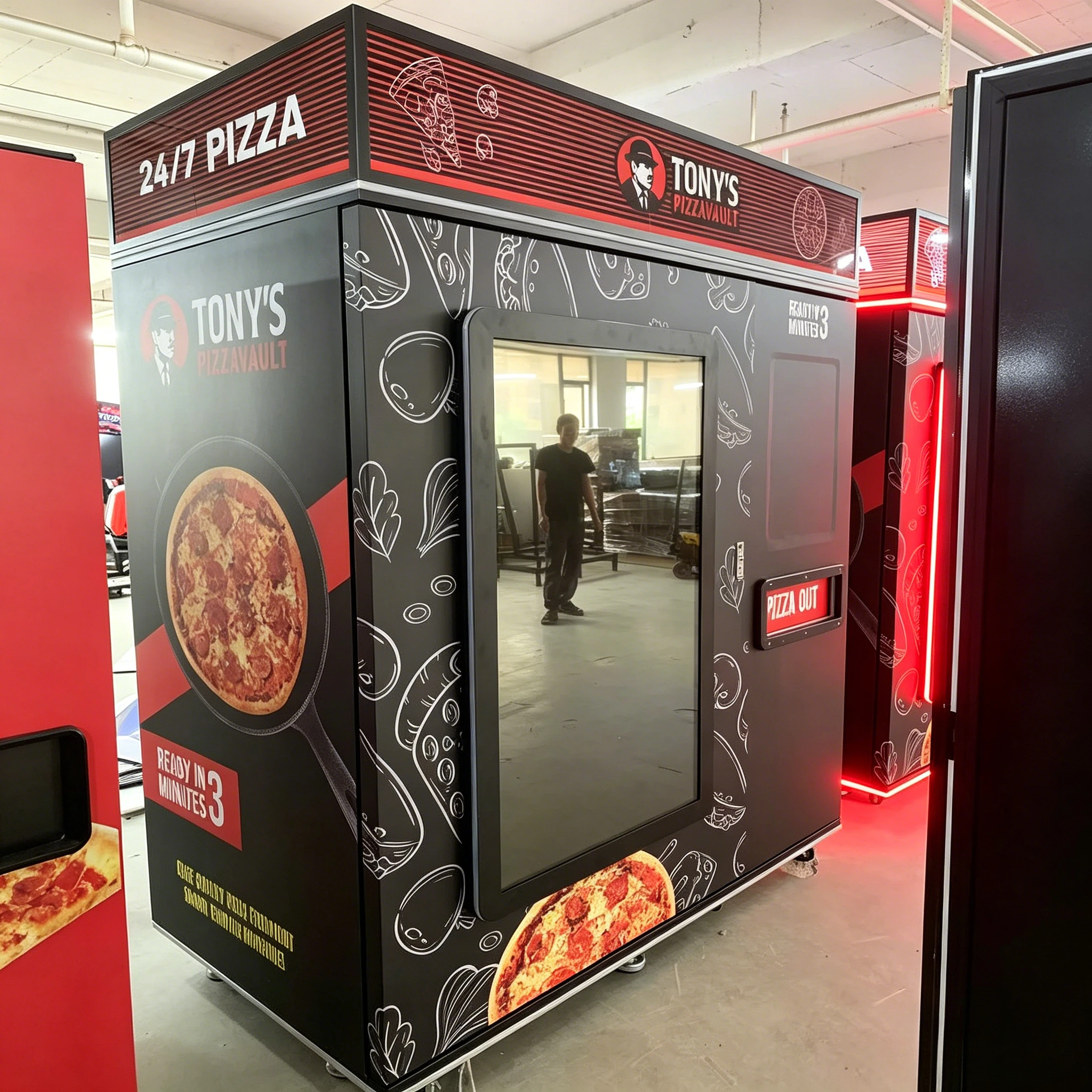 Customized Newest Commercial Automatic Pizza Vending Machine 32/55 Inch Touch Screen 69 Pcs Capacity Fully Automatic Multiple