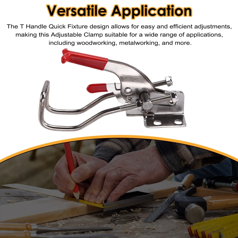 Замок с пряжкой, Т-образная ручка из нержавеющей стали 304, быстрое крепление, регулируемый зажим, пряжка, горизонтальное крепление, дверной болт, зажим