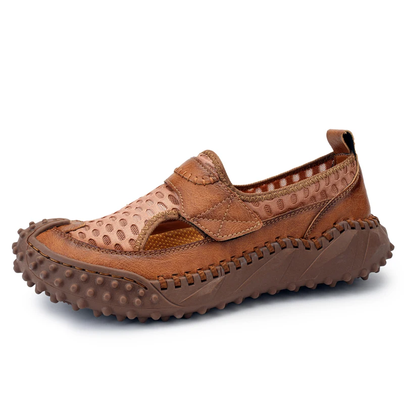 38-46 sandali da uomo estivi Luxus sandali con plateau in vera pelle per esterni per ragazzo scarpe da spiaggia antiscivolo Casual sandali di mare