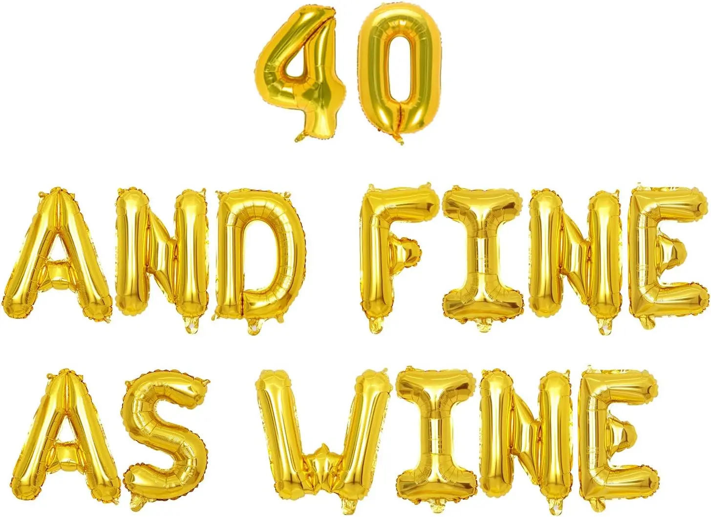 

40 and Fine As Wine Balloon Banner Gold 40th Birthday Party Decorations for Women Men 40th Birthday Party Decor Supplies