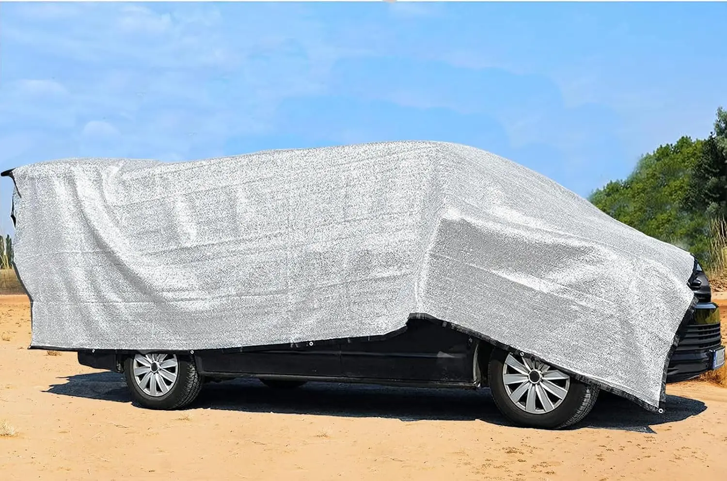 Aluminum-Shade Cloth 10x20',Reflective 80% Aluminum Shade Cloth,with Edges and Holes,Silver Heat Reflective Tarp