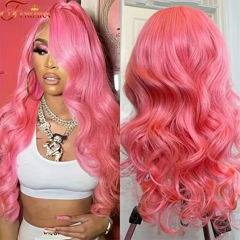 

13x6 Pink Body Wave Lace Front Wigs 13x4 Human Hair Wig Natural Hairline 100% Brazilian Lace Frontal Wigs Human Hair For Women