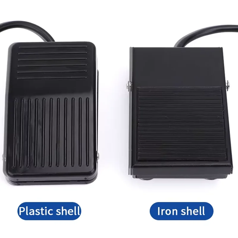TFS-1 Iron Shell Punching Press Foot Stepping Switch with 2M 1M Cable Plug Self resetting Momentary Electric Power Foot Switch