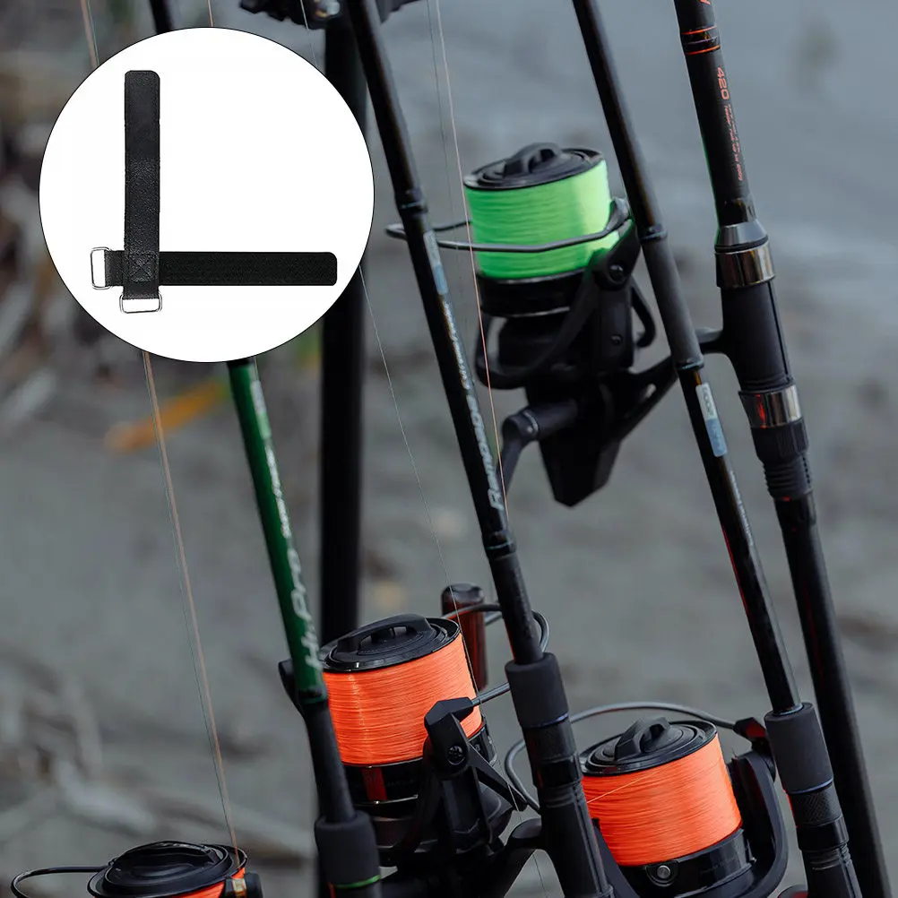 2Pcs Car Fishing Rod Holder PU Nylon Strap Vehicle Mounted Fixed Band Fishing Pole Rack Speaker Strap Storage