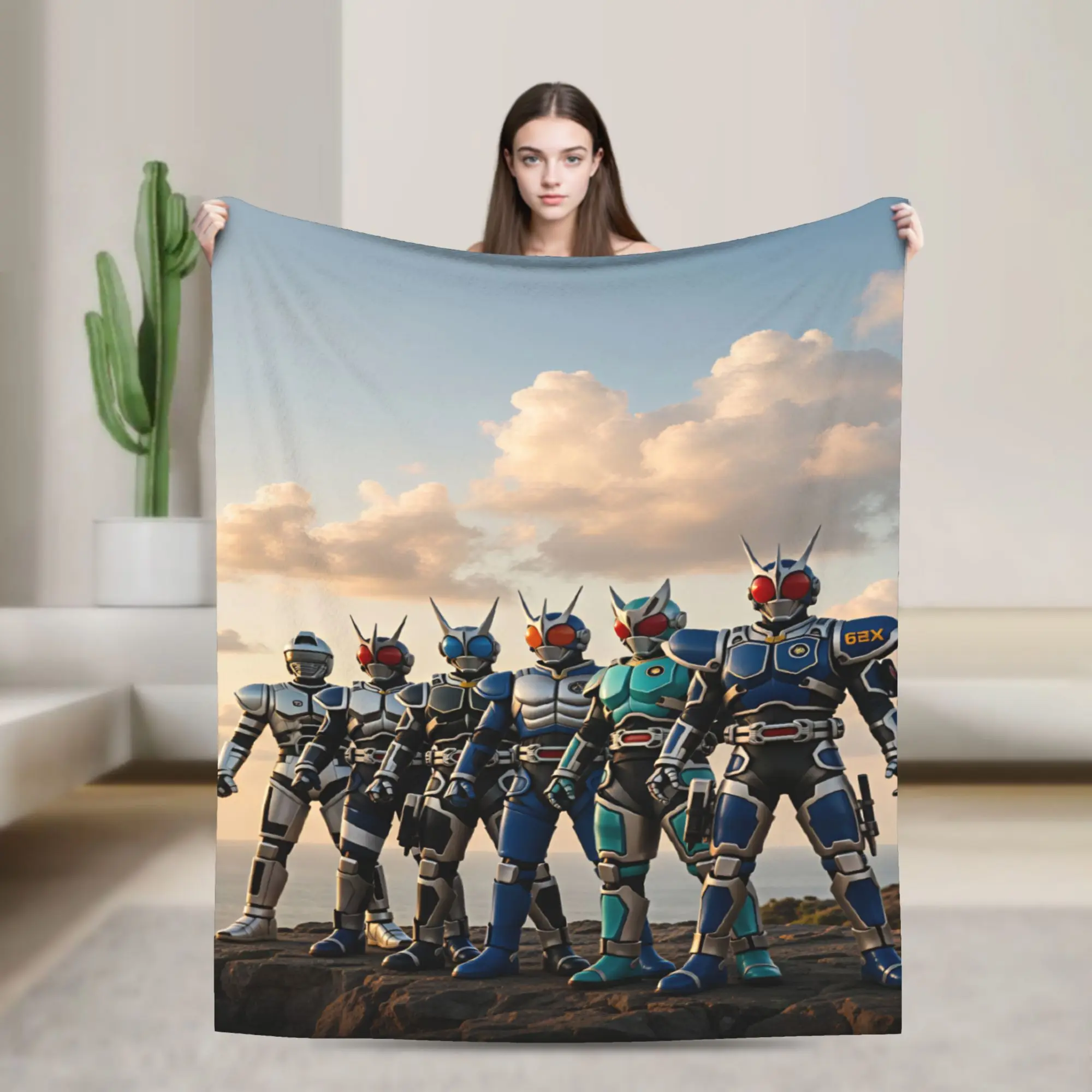 Super Soft Blanket Travel Kamen Rider  Throw Blanket  Flannel Bedspread For Home Decor Funny Sofa Bed Cover