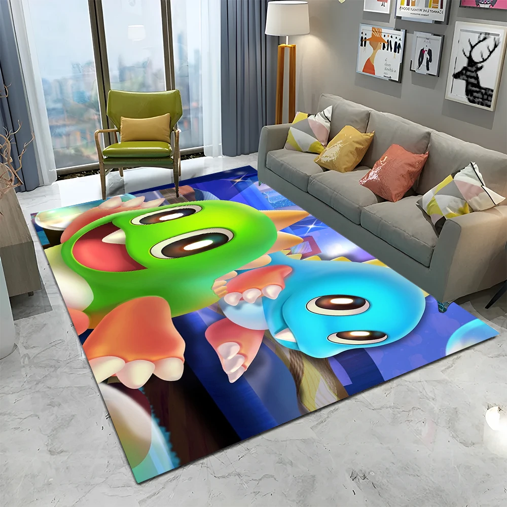 Bubble Bobble Cartoon Game Gamer Carpet Rug for Home Living Room Bedroom Sofa Doormat Decor,kid play Area Rug Non-slip Floor Mat