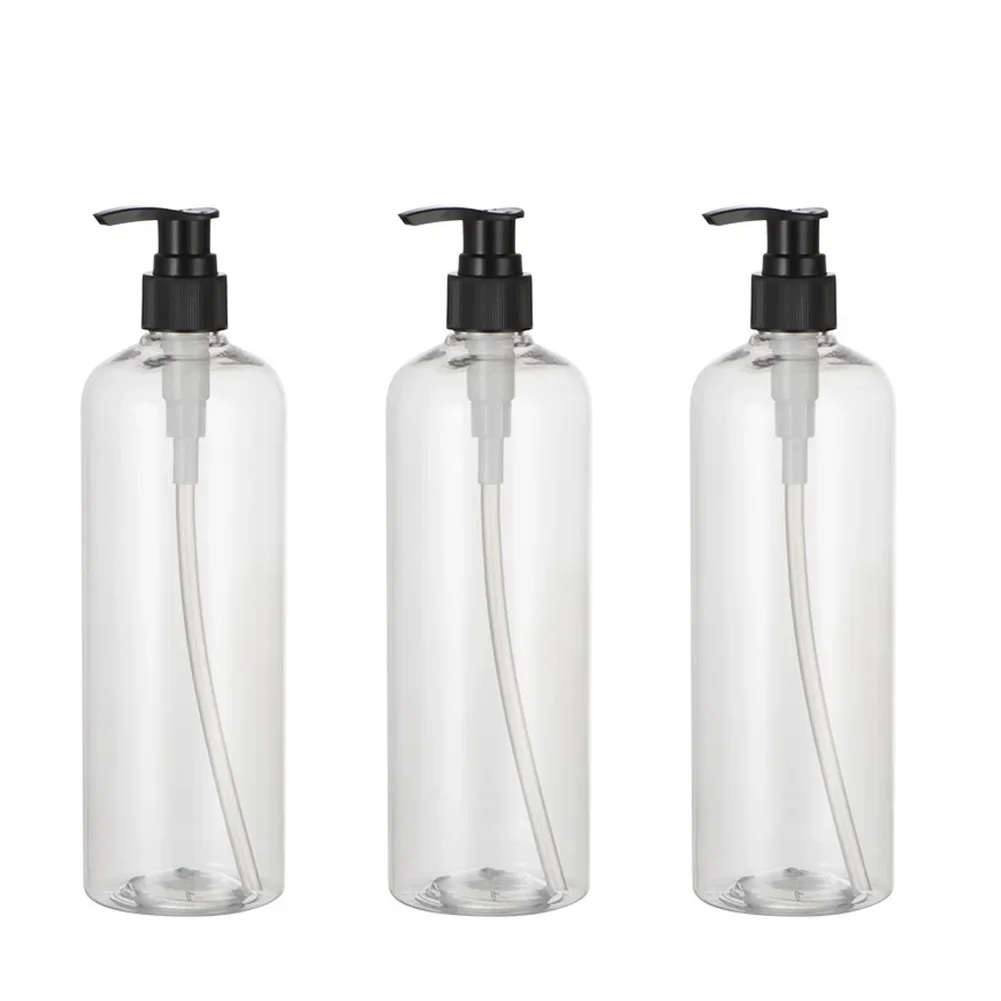 3pcs Bottles PET Empty Refillable Shampoo Lotion With Pump Dispensers Portable 500ml Household Merchandises Bathroom Products