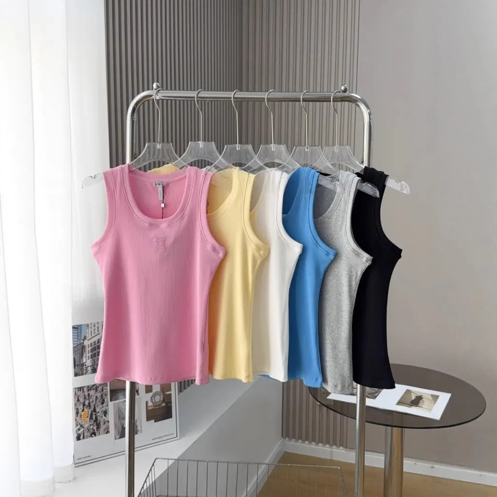 

Luojia женский летний жилет с классическим логотипом на груди и вышивкой, облегающая рубашка с эластичным низом, топ