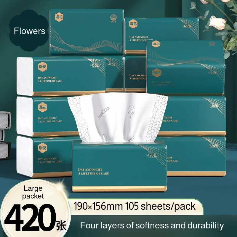 105 Packs Home Facial Tissues tissue paper Virgin Wood Pulppack toilet paper Home Bathroom Kitchen Large Size Disposable Napkins