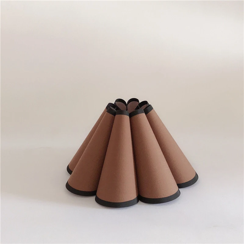Petal Folding Fabric Lampshade Table Lamp Accessories Vintage Flower Lampshades Hotel Bedroom E27 Pink Lamp Shade Desk Lights
