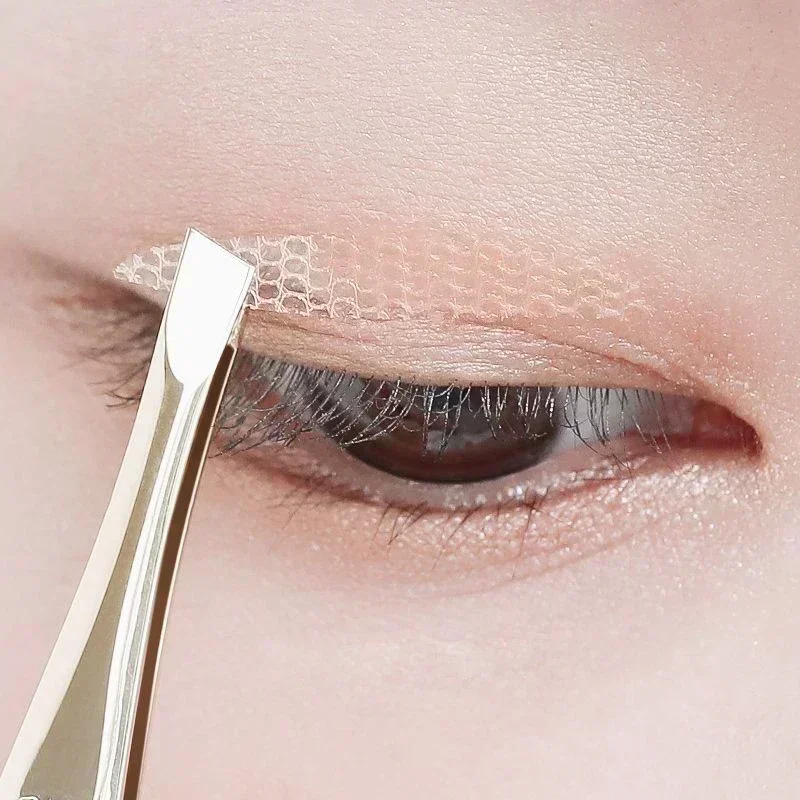 Zelfklevende Dubbele Ooglid Tape Sticker Onzichtbare Kant Mesh Ooglid Plakken Natuurlijke Strips Olijfvormige Eye Lift Makeup Tools