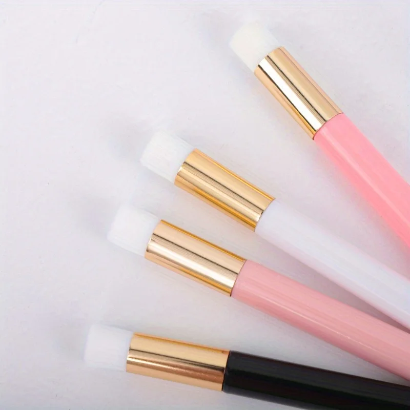 4pcs Beautiful Eyelash Grafting Brush, Cleaning Brush, Eyelash Brush, Nasal Brush, Nose Side Flat Head Soft Bristle Makeup Brush