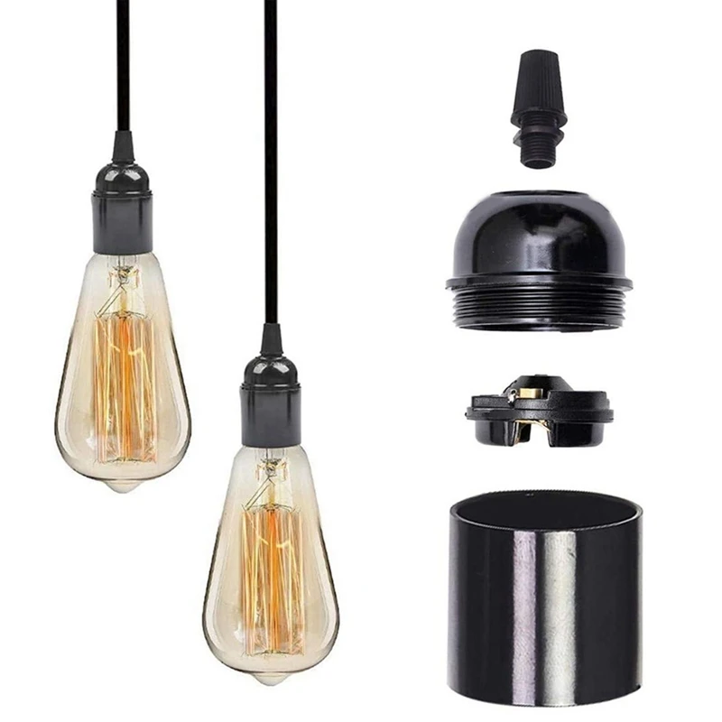 24-Pack Bakelite Lamp Holder E26/ E27 Light Socket Vintage Bulb Socket ES Screw Lampholder For Ceiling/Pendent/Floor