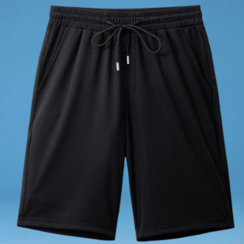 

Мужские сетчатые шорты для спортзала, повседневные свободные шорты для бодибилдинга, уличные пляжные шорты для фитнеса, однотонные мужские спортивные штаны, новинка лета