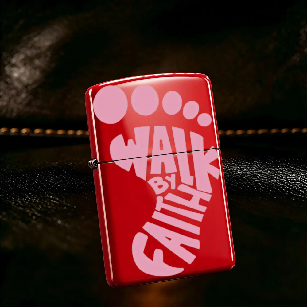 Pocket Lighter, Flip-Top Windproof Design, Metal Shell, Comfortable Grip, Portable & Durable, Pink Floral Print, Ideal for Daily Use