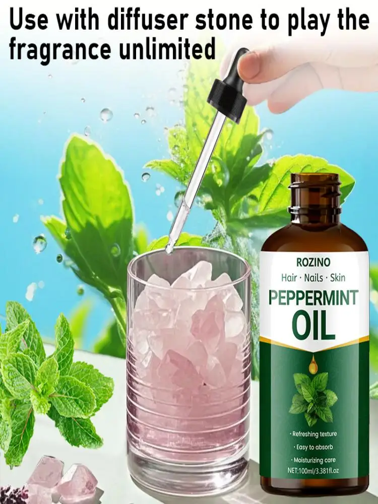 1 Stück/2 Stück/3 Stück ätherisches Pfefferminzöl, reines ätherisches Pflanzenöl, verwendet für Massage, Dusche, Hautpflege, Gesicht, Körper, Nägel, Haare und Wimpernpflege, vielseitig einsetzbar – Detail 5