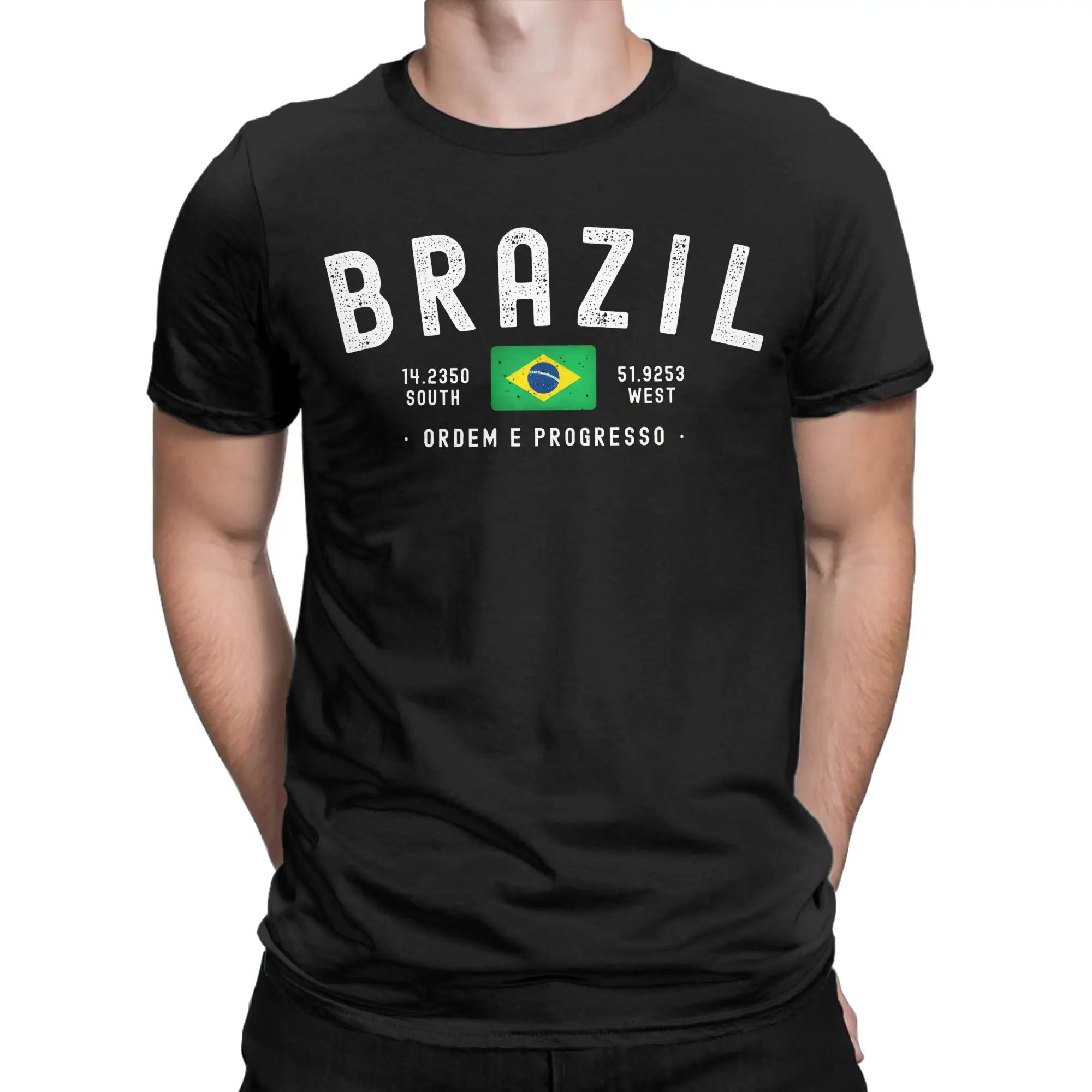 Brazil Brasil Coordinate Mark Cotton T Shirt For Male Summer  Classic T Shirts Harajuku Tees Big Size Casual Tops