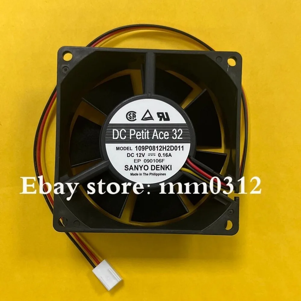 For 1PCS 109P0812H2D011 8032 DC12V 0.16A 8CM 3-Wire Silent Cooling Fan