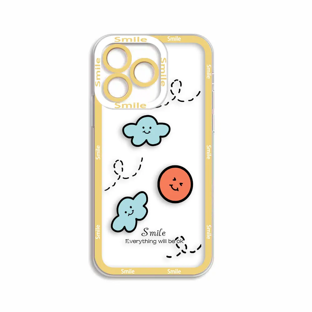 Coque transparente avec visage souriant heureux, étui pour VIcalculator V20, V21, V23, V25, V27, V27E, V29E, Y15S, Y16, Y17, Y19, Y20, Y21, Y22S, Y27, Y35, Y50, 5G