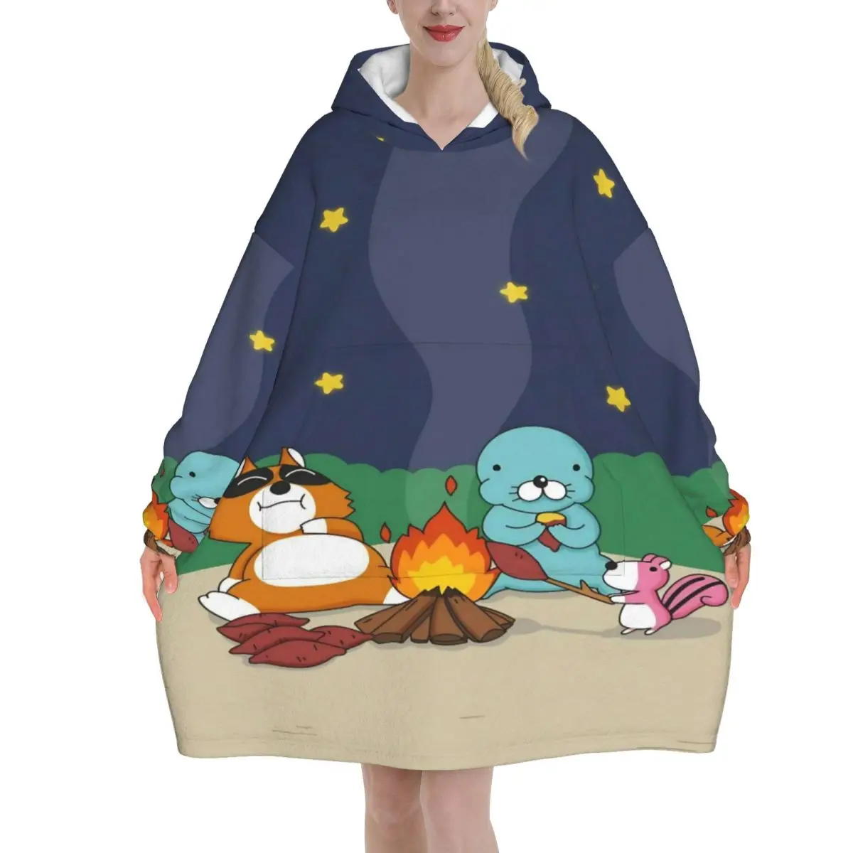 Oversized Bonobono Wearable Blanket Gifts for Women Men Ultrasoft Plush Warm Sweatshirt Blankets With Pocket