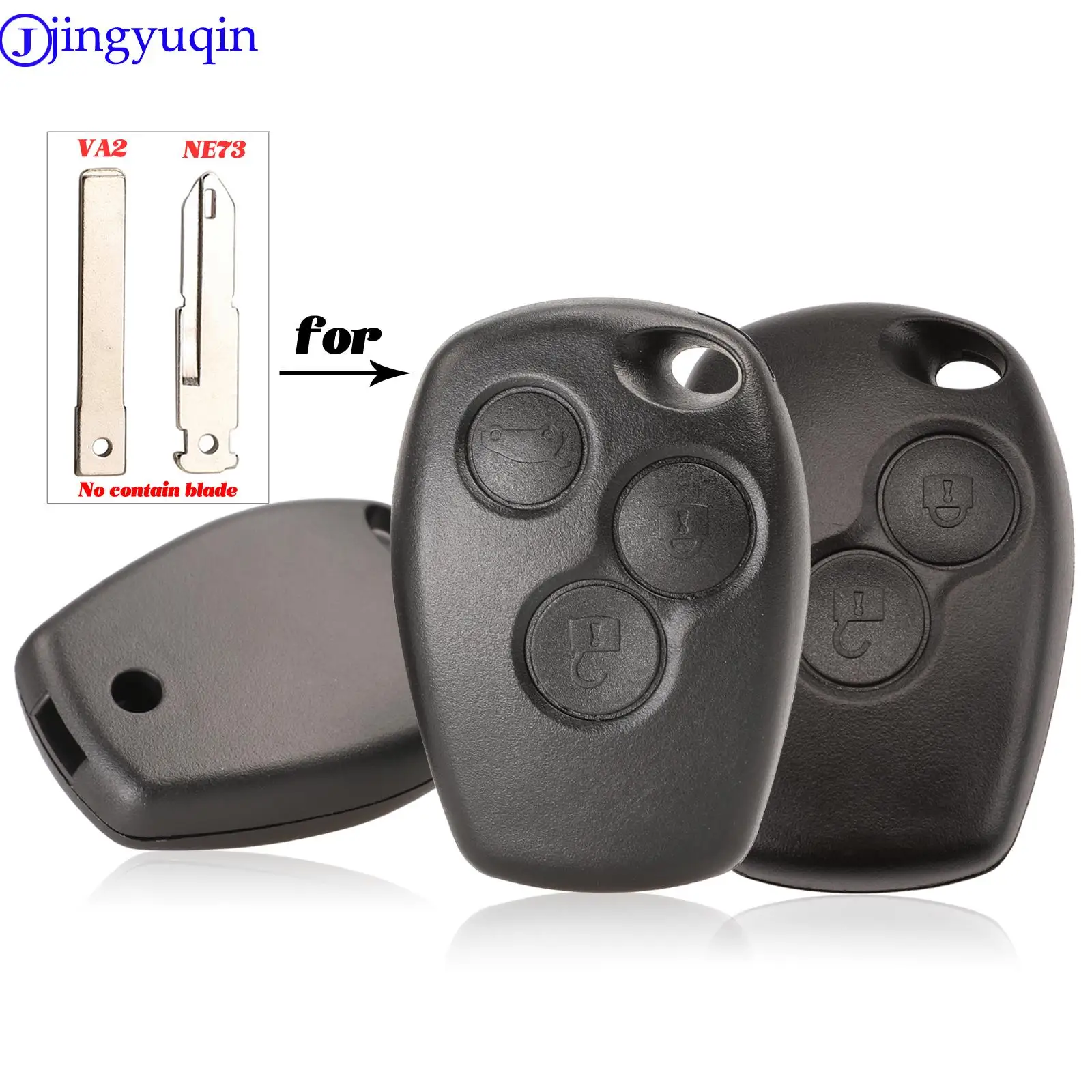 

jingyuqin 20P 2/3 Buttons Car Key Shell Remote Fob Cover Case Blank Fob For Renault Dacia Modus Clio 3 Twingo Kangoo 2 No