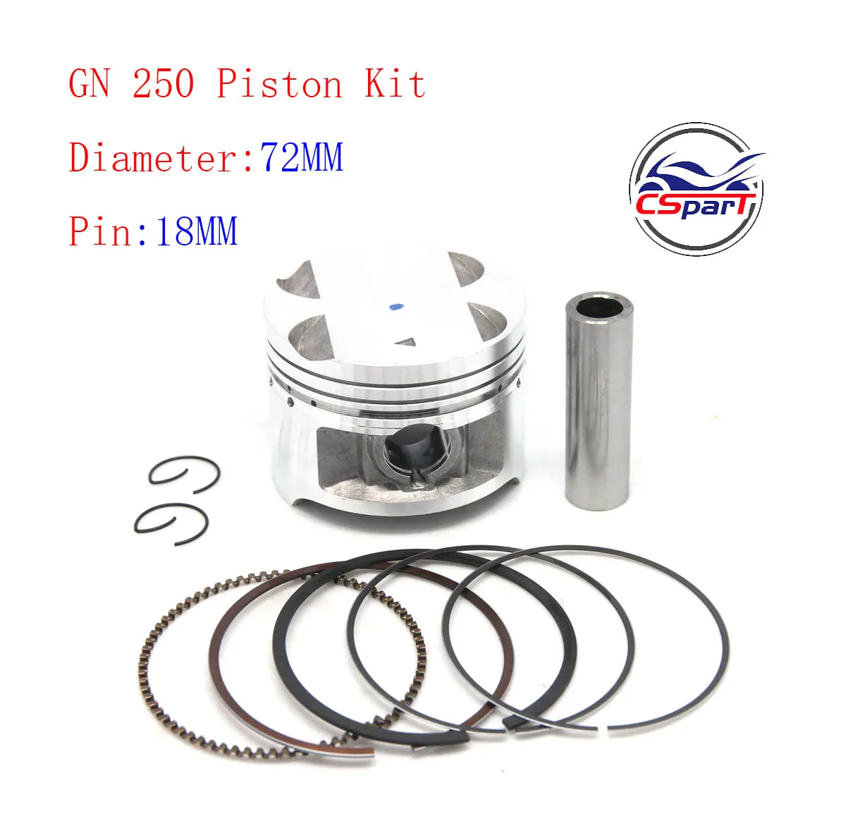 72MM 78MM 18MM Piston Kit Ring Gasket For 250 250CC 300 300CC GN250 GN300 Loncin Suzuki ATV Dirt Bike Parts