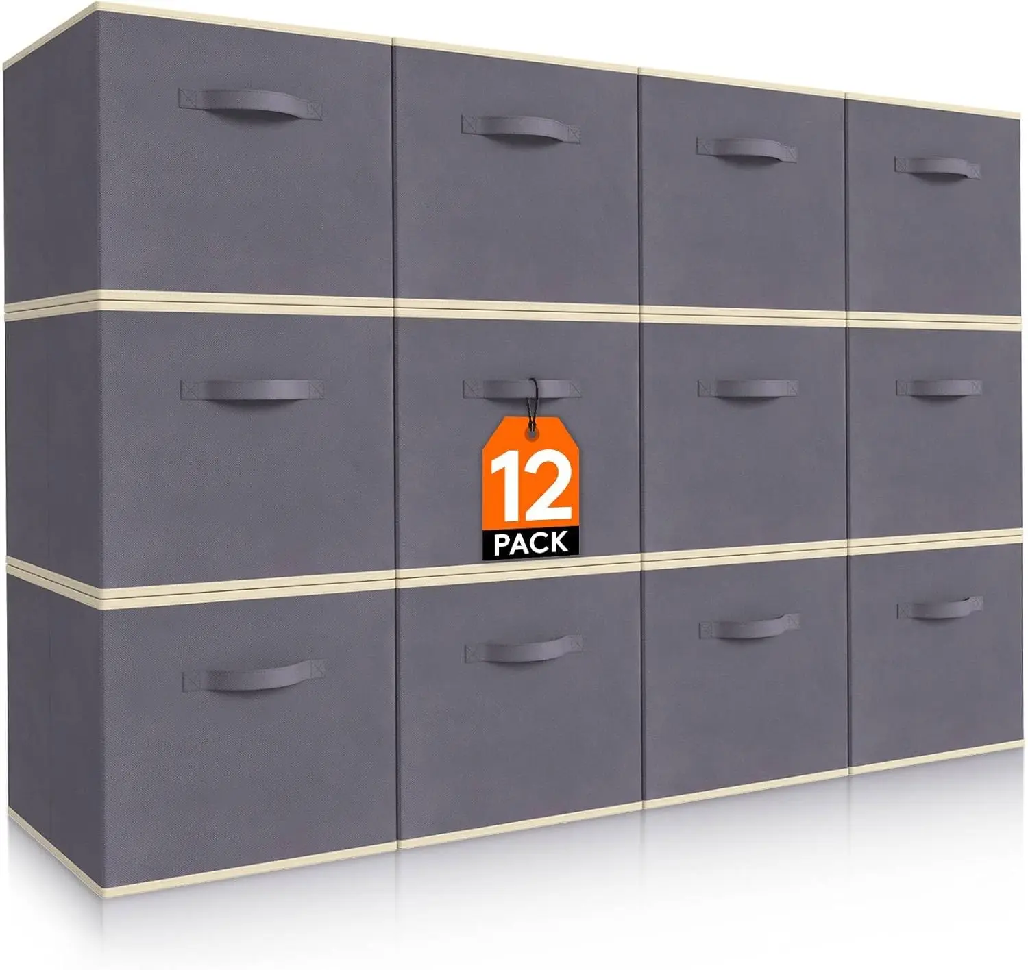 

Storage Cubes, Foldable Decorative Fabric Storage Baskets for Organizing Home Organizers with Handles for Shelves, Closet, 11