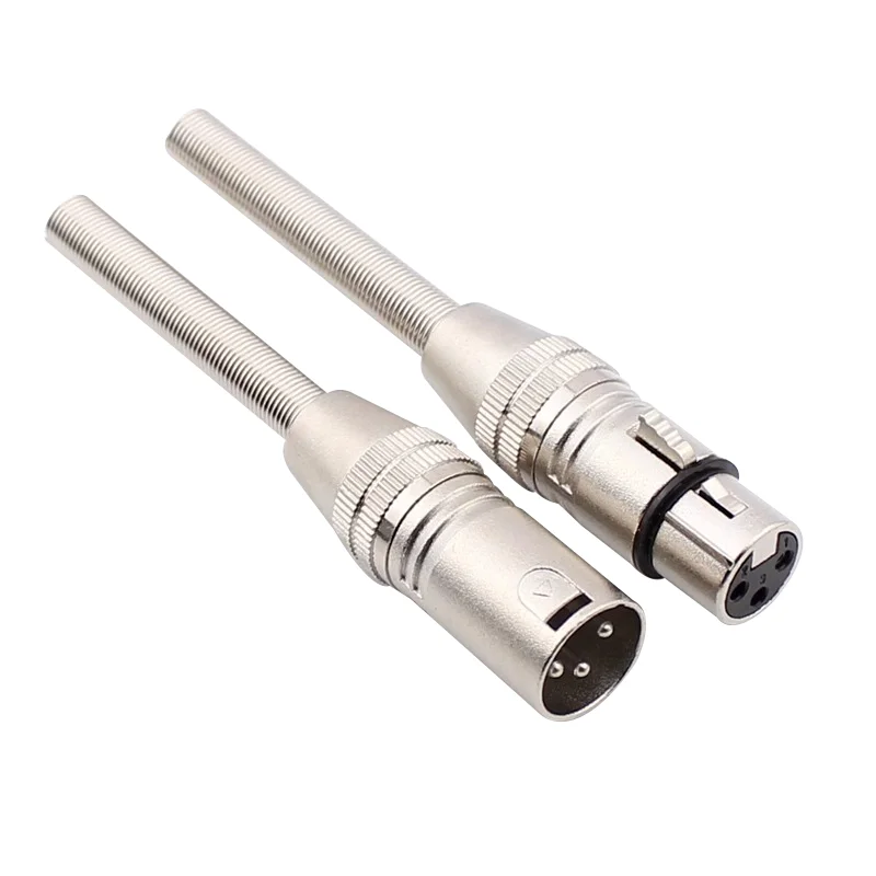 5/20/100PCS 3PIN XLR Plug KTV Microphone Male Female Socket With Long Tail Spring Soldering Cable Terminal Connectors