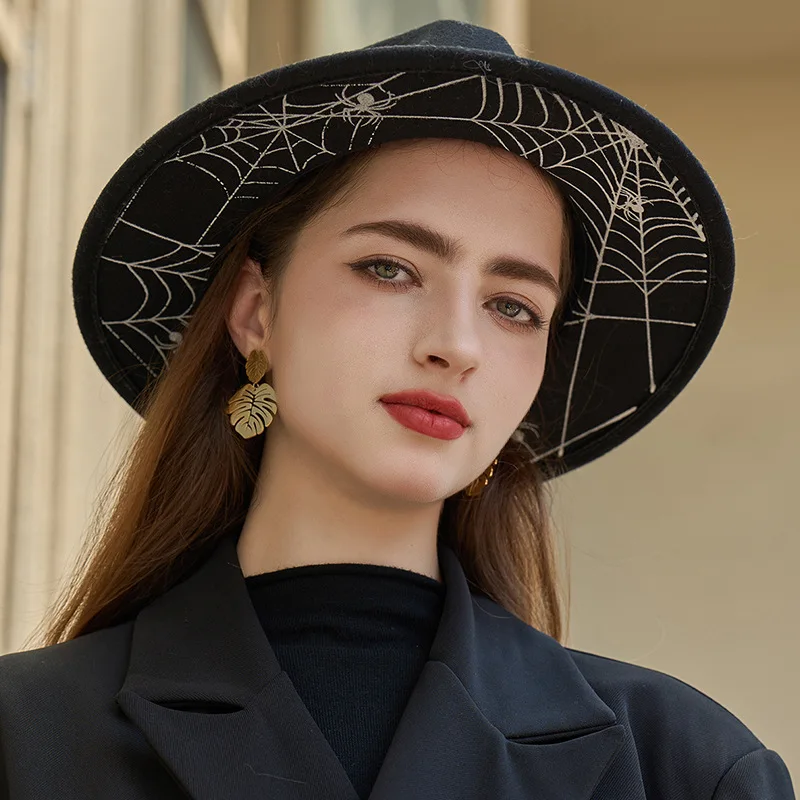 

New large brimmed Halloween hats fashionable large jazz caps black top hats