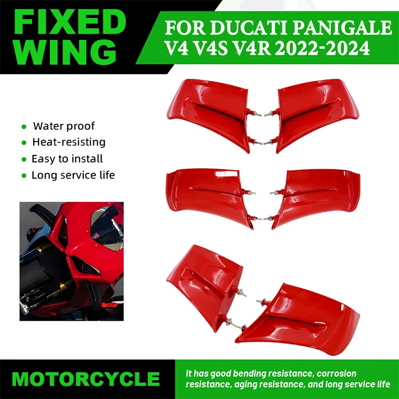 

For DUCATI PANIGALE V4 V4S V4R 2022-2024 ABS Motorcycle Fixed Wing Spoiler Fairing Front Aerodynamic Side Wing Side Winglet