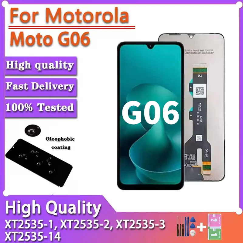 Wyświetlacz LCD 6.88 cala IPS z ekranem dotykowym i digitizerem do Motorola Moto G06, modele XT2535-1, XT2535-2, XT2535-3, XT2535-14