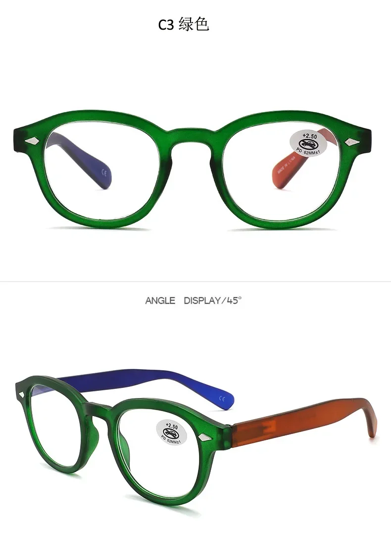 +1,0 ~ +4,0 Reisnägel Kunststoff Presbyopiebrille Ovale neutrale Lesebrille Farbblockierte Schutzbrille – Detail 4