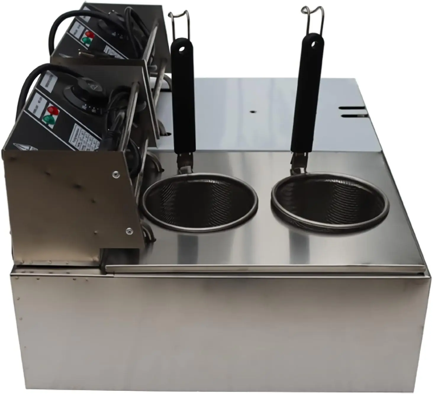 มัลติฟังก์ชั่น 20L 2 ตะกร้าไฟฟ้าเครื่องทําอาหารก๋วยเตี๋ยวหม้อหุงพาสต้า 60-200 ℃   เครื่องทําอาหารเกี๊ยวซุปสแตนเลส