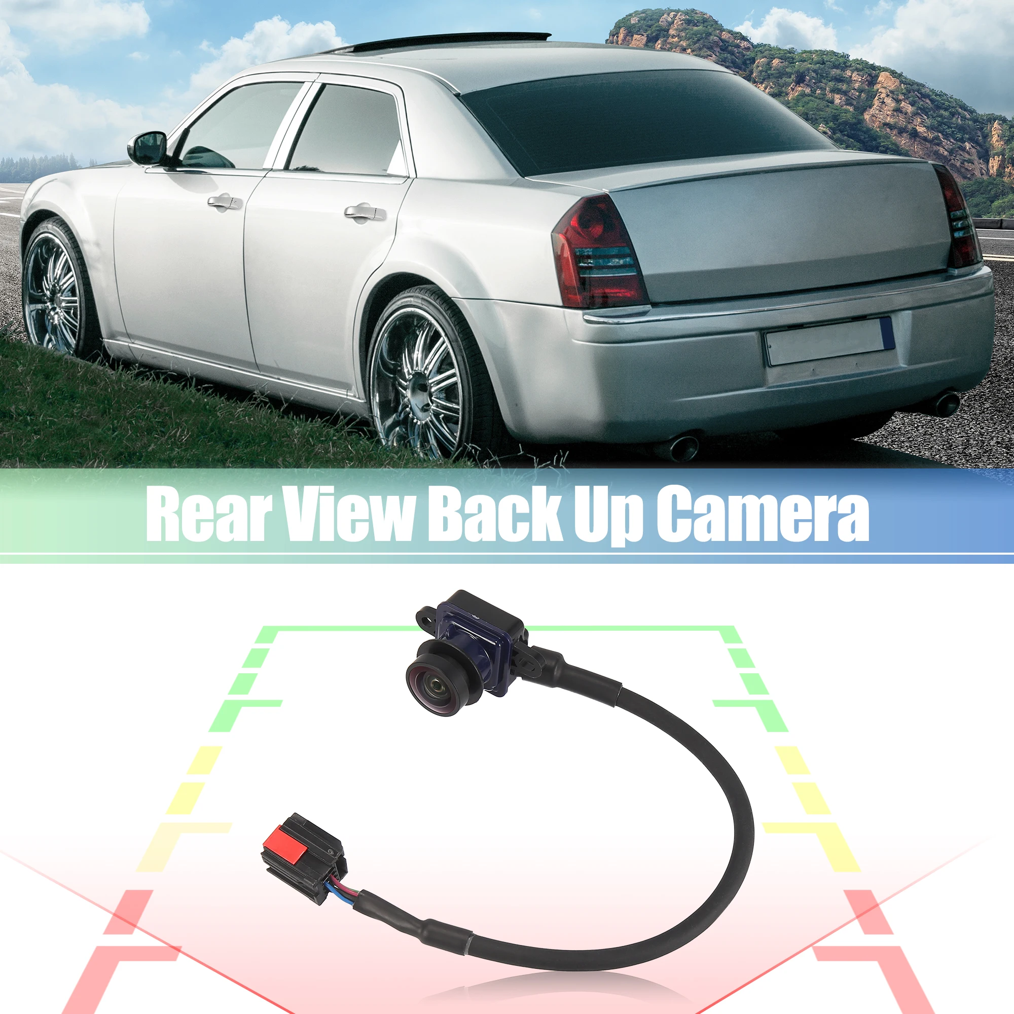 

UXCELL Rear View Back Up Black Camera 56054058AH Rear Park Assist Reverse HD Camera for Chrysler 300 2011 2012 2013 2014